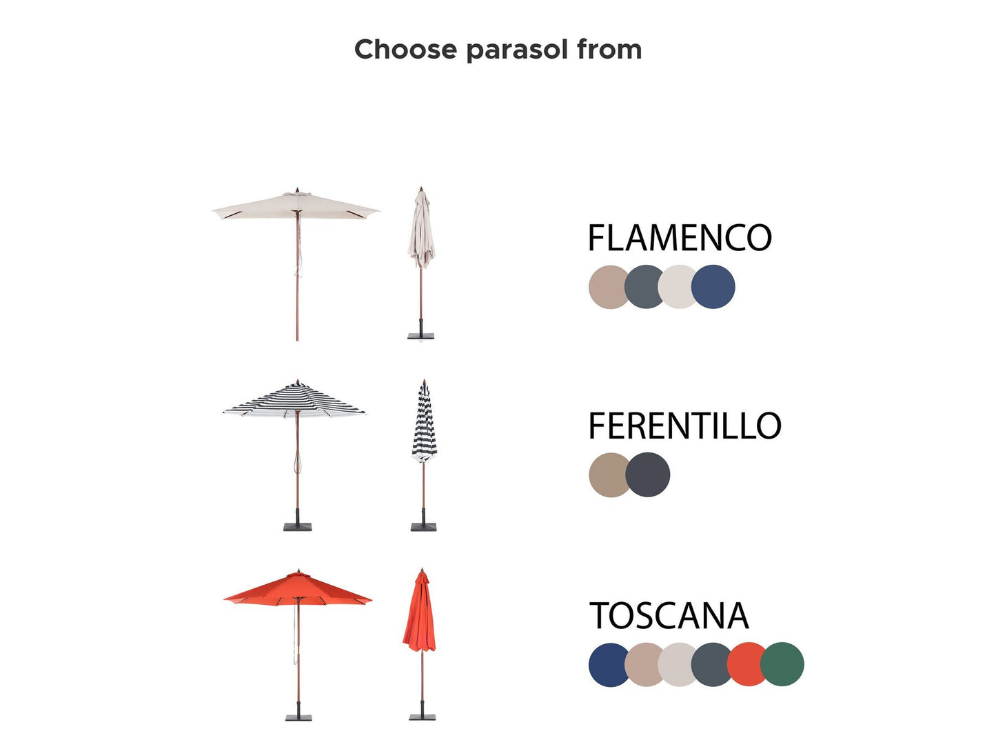 Garden Dining Set 6 Seater TOLVE with Parasol (12 Options) Acacia Wood Brown