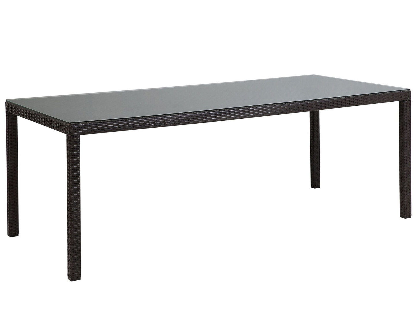Garden Dining Table cm cm Glass Dark Brown