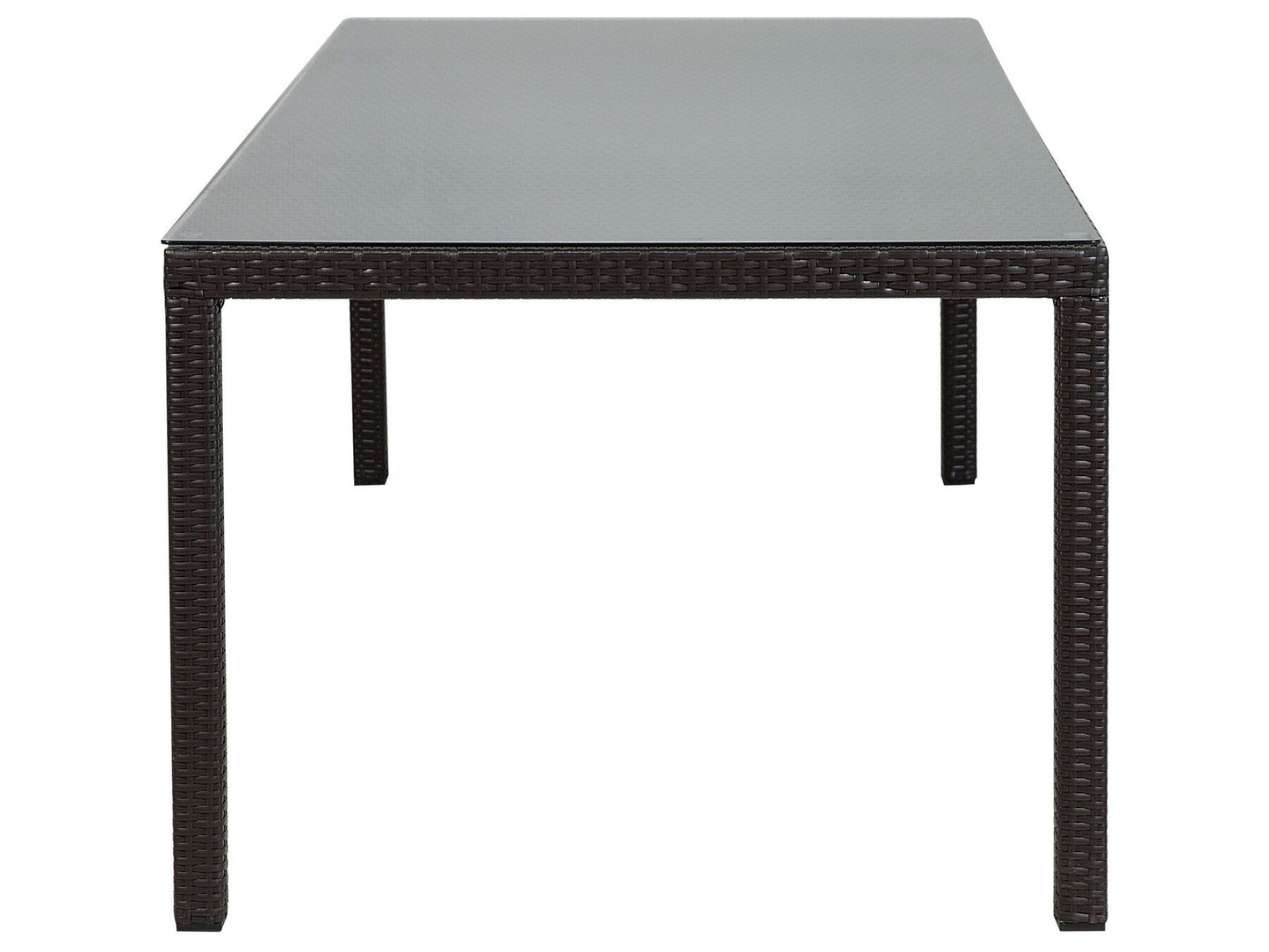 Garden Dining Table cm cm Glass Dark Brown
