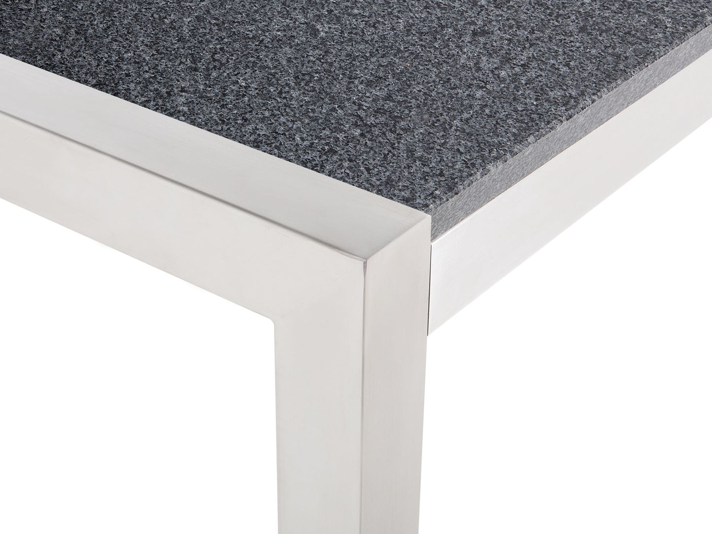 Garden Dining Set 6 Seater GROSSETO Triple Plate Granite Polished Grey/ White