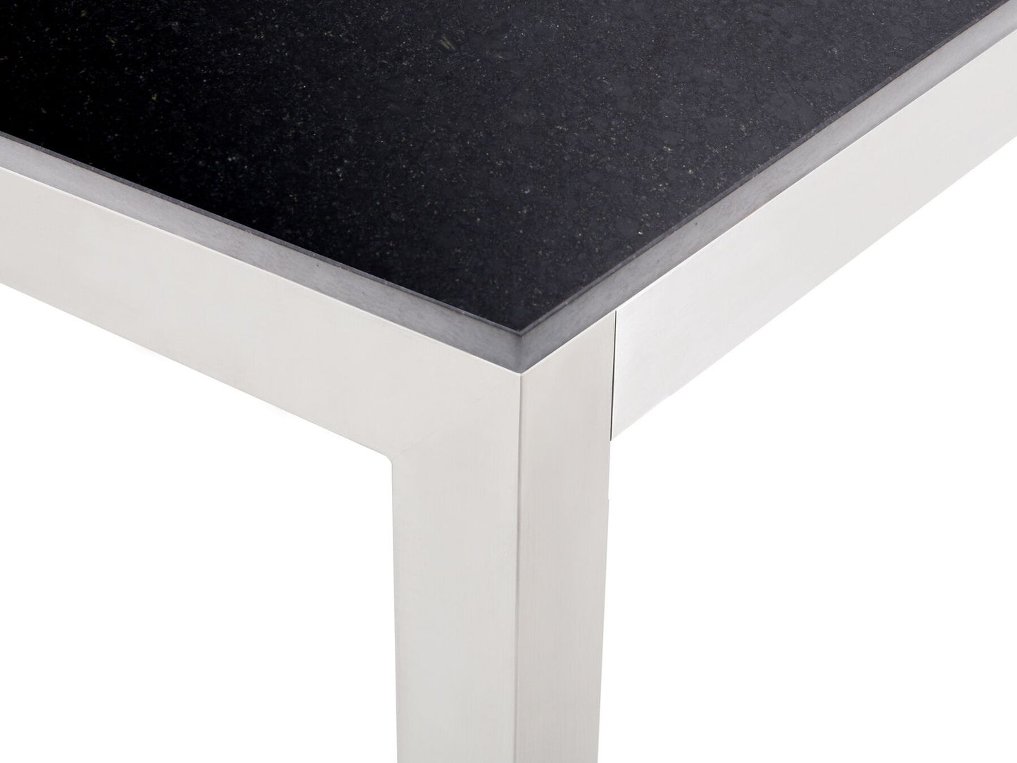 Garden Dining Set 6 Seater GROSSETO Granite Polished Black/ White