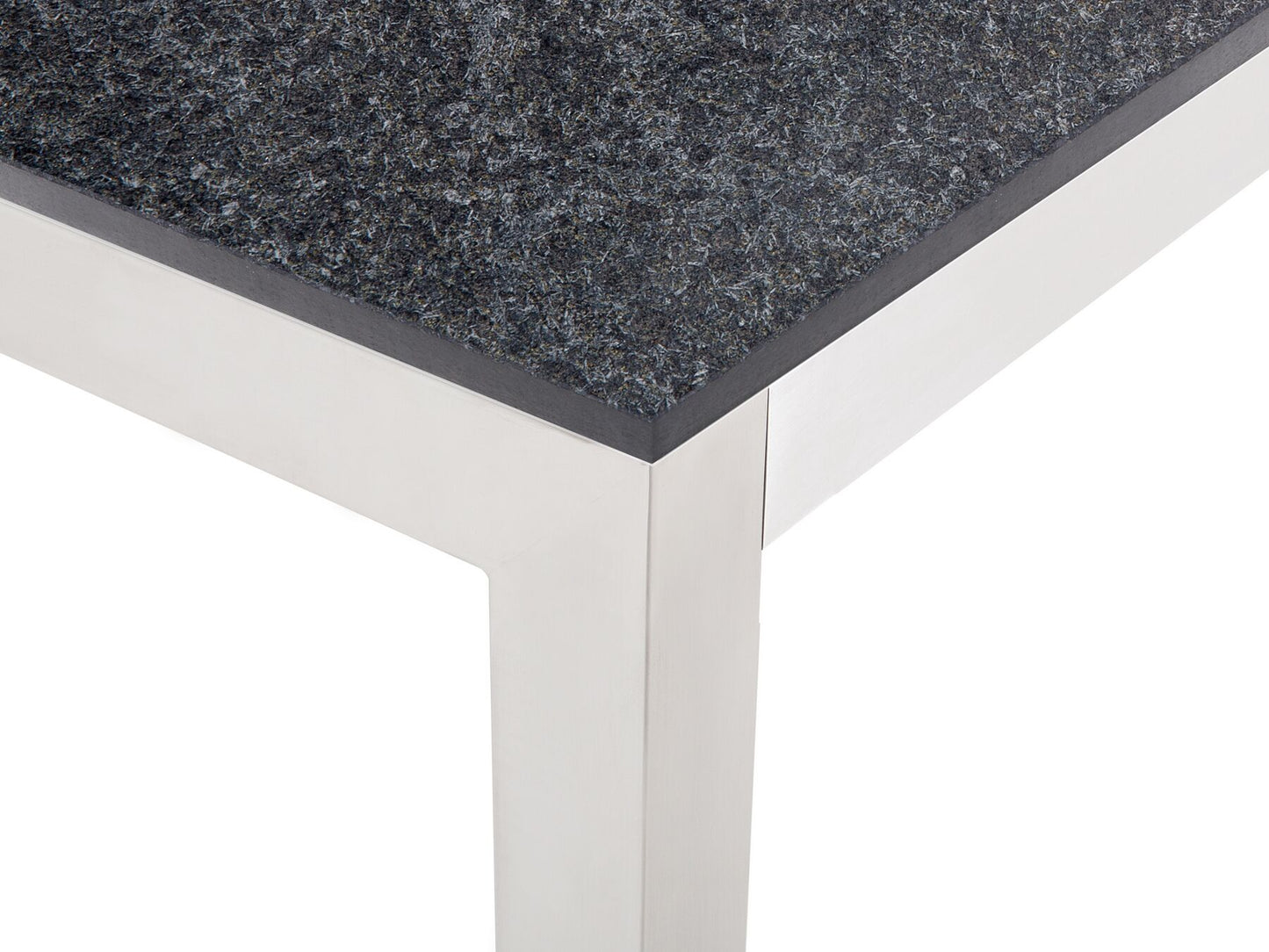 Garden Dining Set 6 Seater GROSSETO Granite Flamed Black/ White
