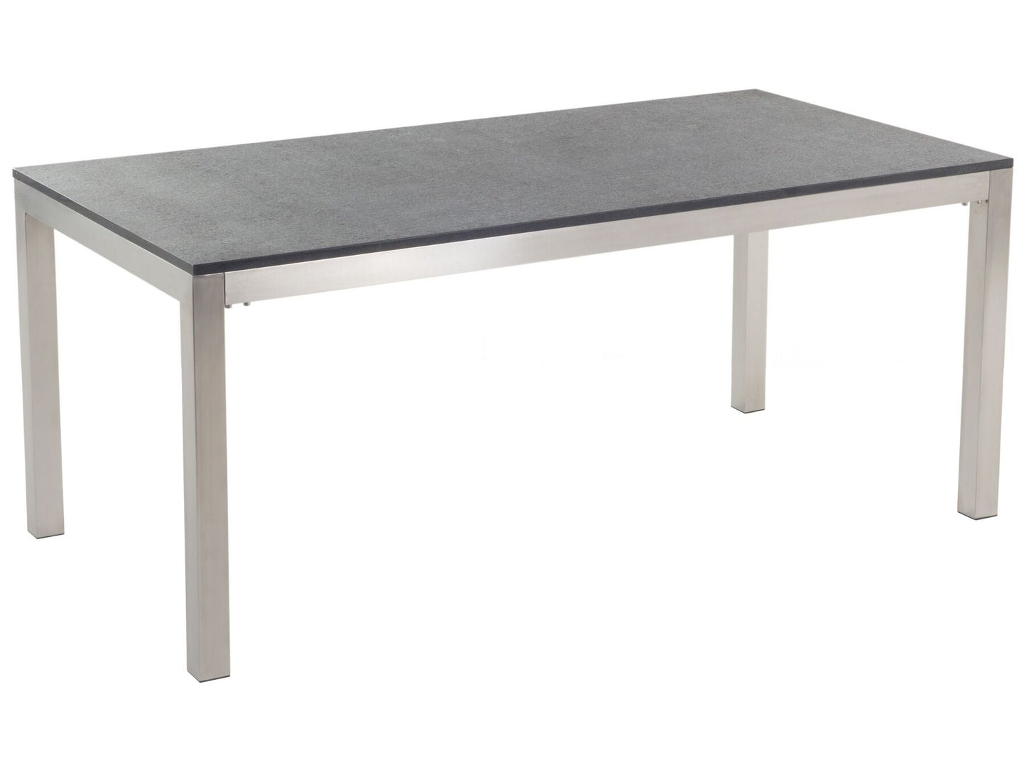 Garden Dining Set 6 Seater GROSSETO Granite Flamed Black/ Grey