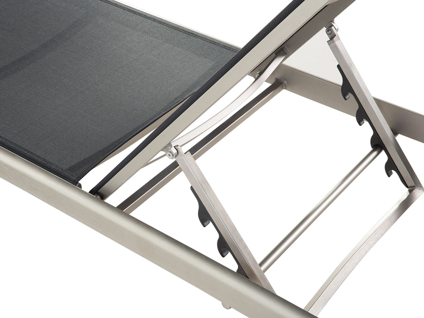 Aluminium Reclining Sun Lounger Black FOSSATO