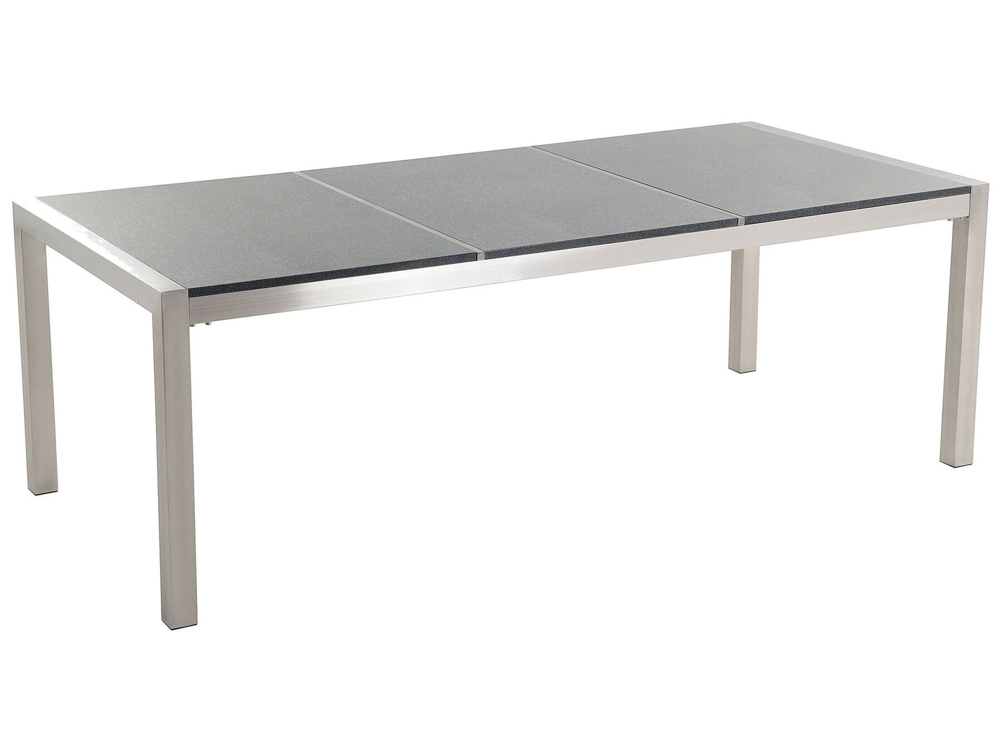 Garden Dining Set 8 Seater GROSSETO Triple Plate Granite Polished Grey/ Black