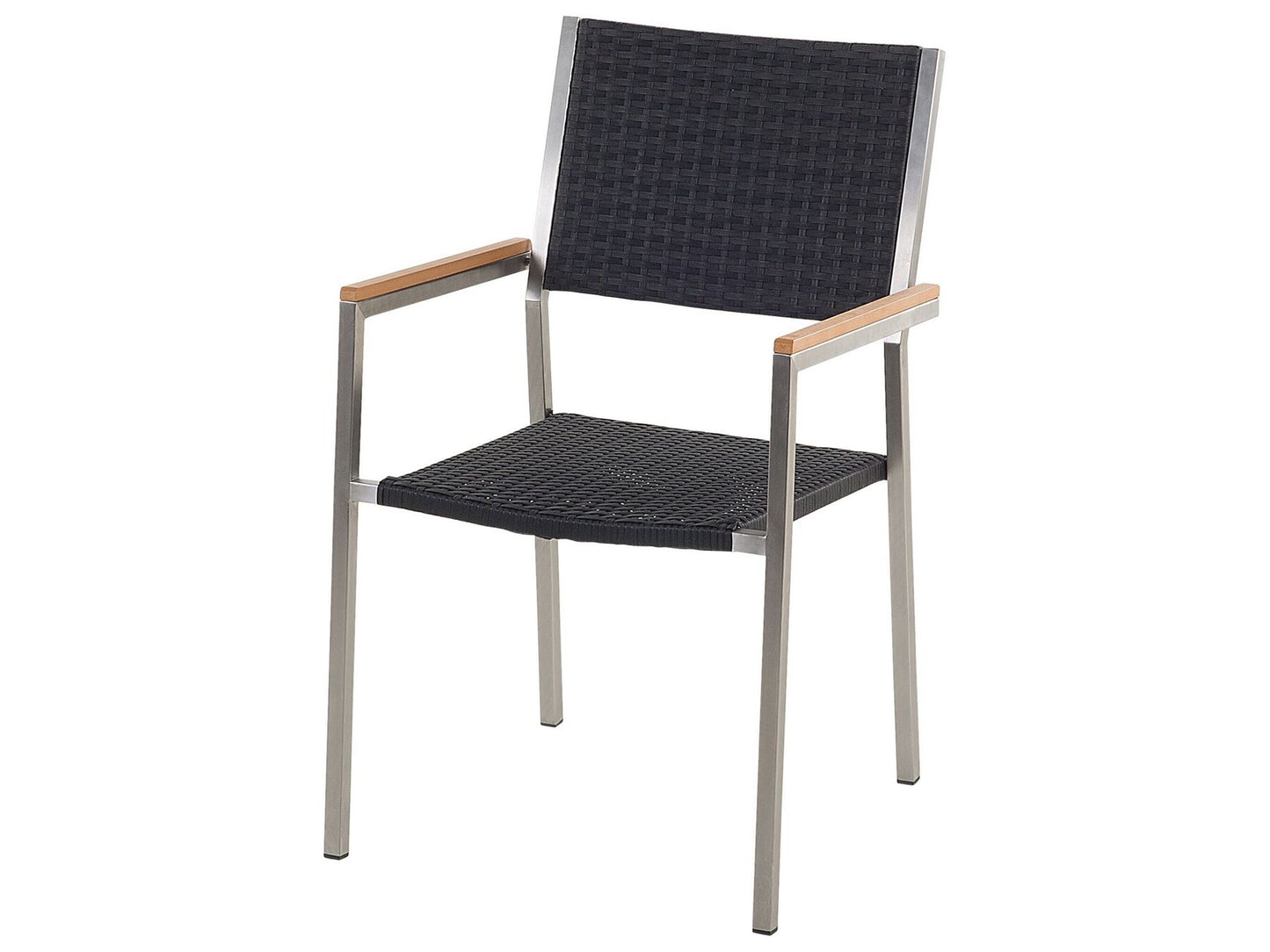 Garden Dining Set 6 Seater GROSSETO Triple Plate Granite Polished Grey/ Black