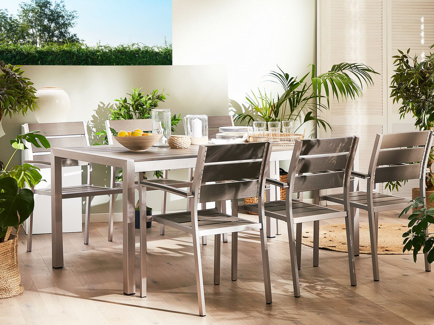 Garden Dining Set 6 Seater VERNIO Grey