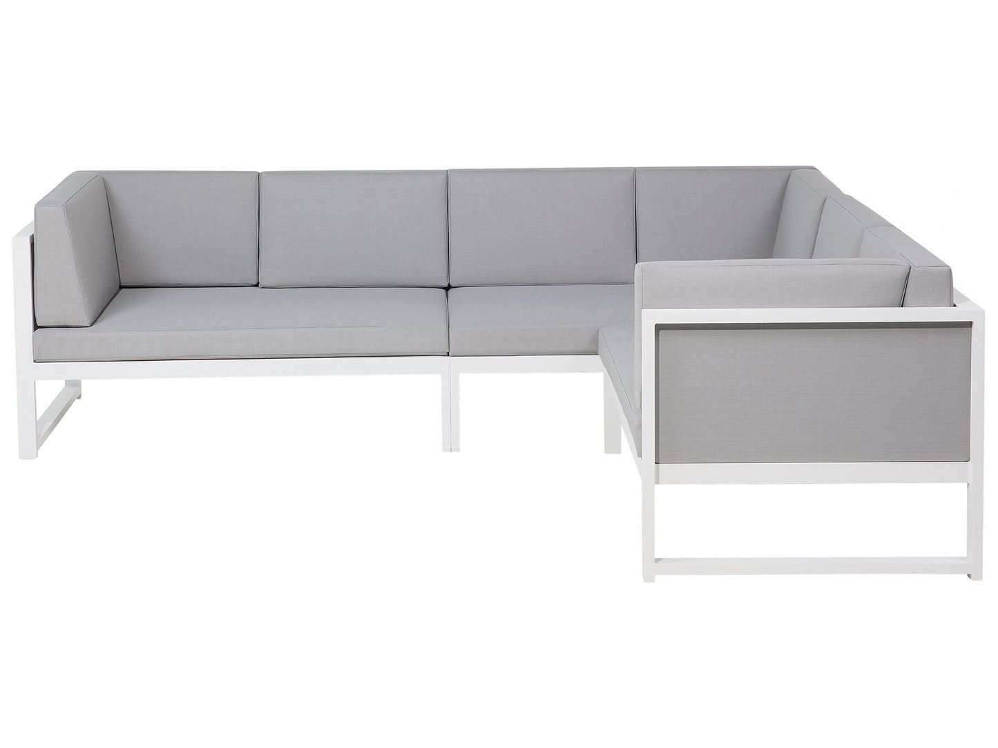 Garden Corner Sofa with Table 6 Seater CASTELLA Left Hand Metal Grey