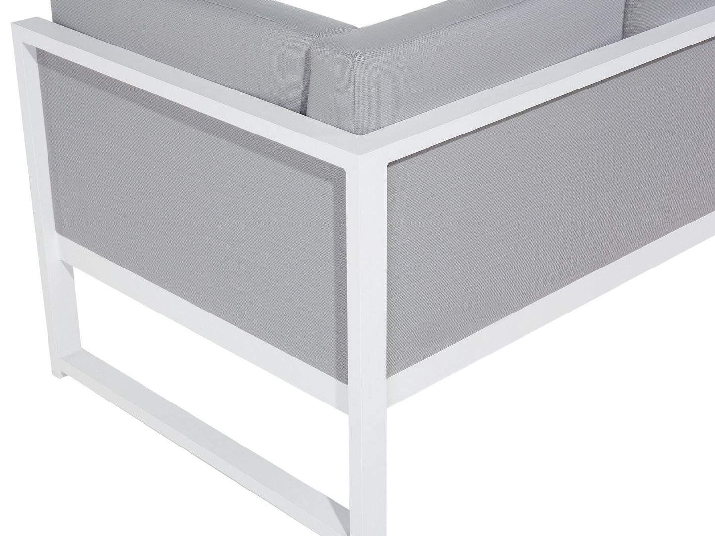 Garden Corner Sofa with Table 6 Seater CASTELLA Left Hand Metal Grey