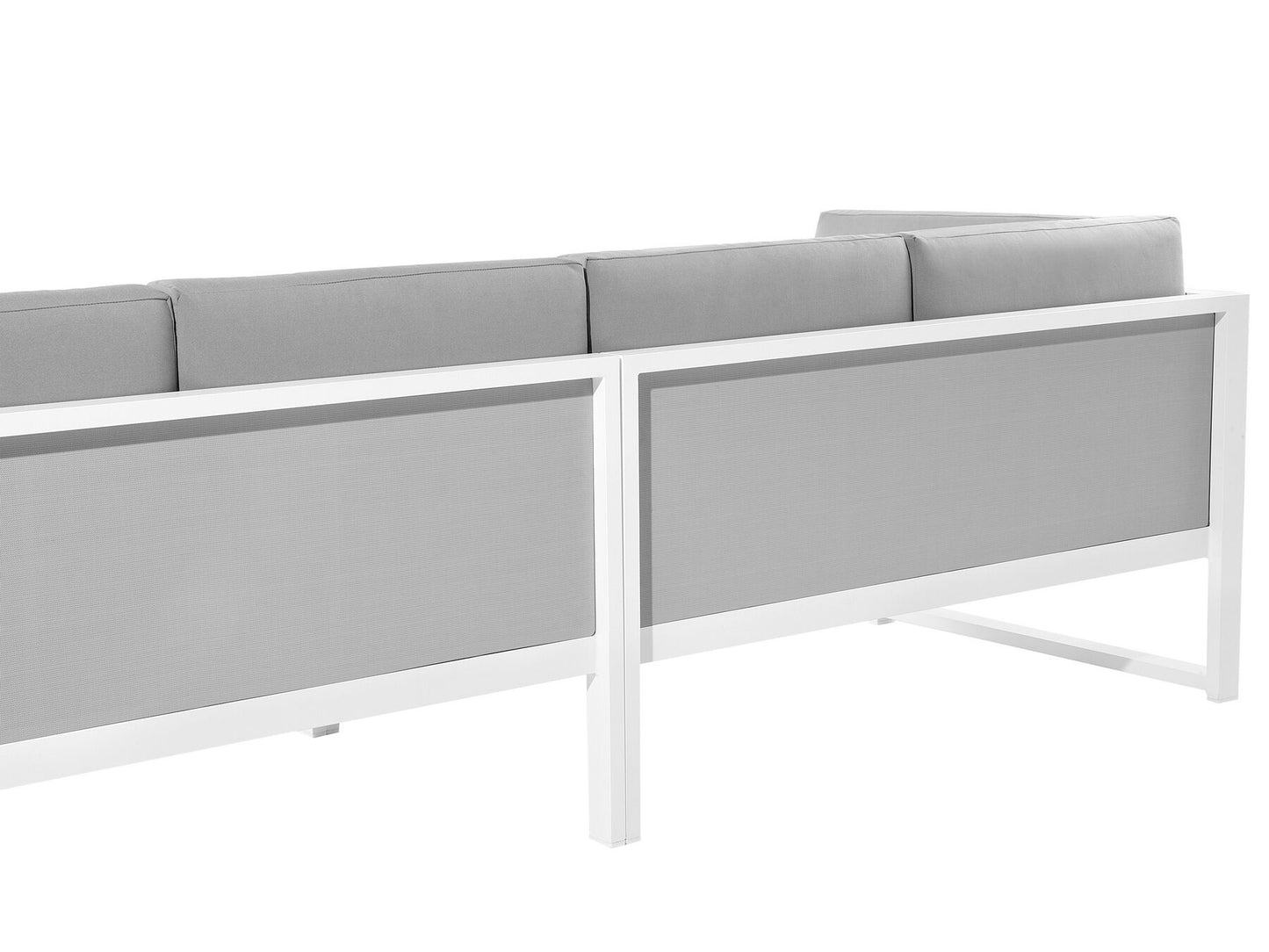 Garden Corner Sofa with Table 6 Seater CASTELLA Left Hand Metal Grey