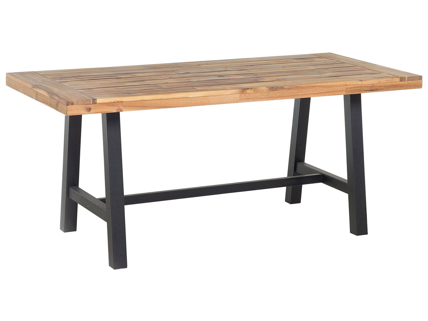 Garden Dining Set 6 Seater SCANIA Acacia Wood Black