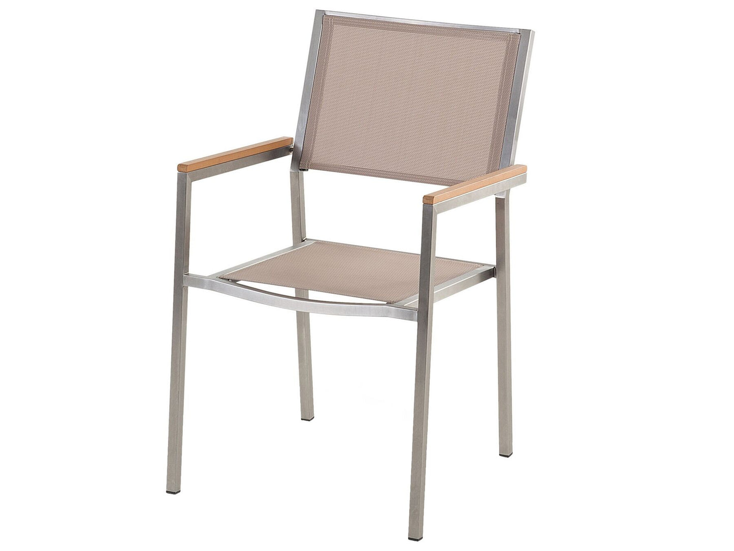 Garden Dining Set 6 Seater GROSSETO Tempered Glass Black/ Beige