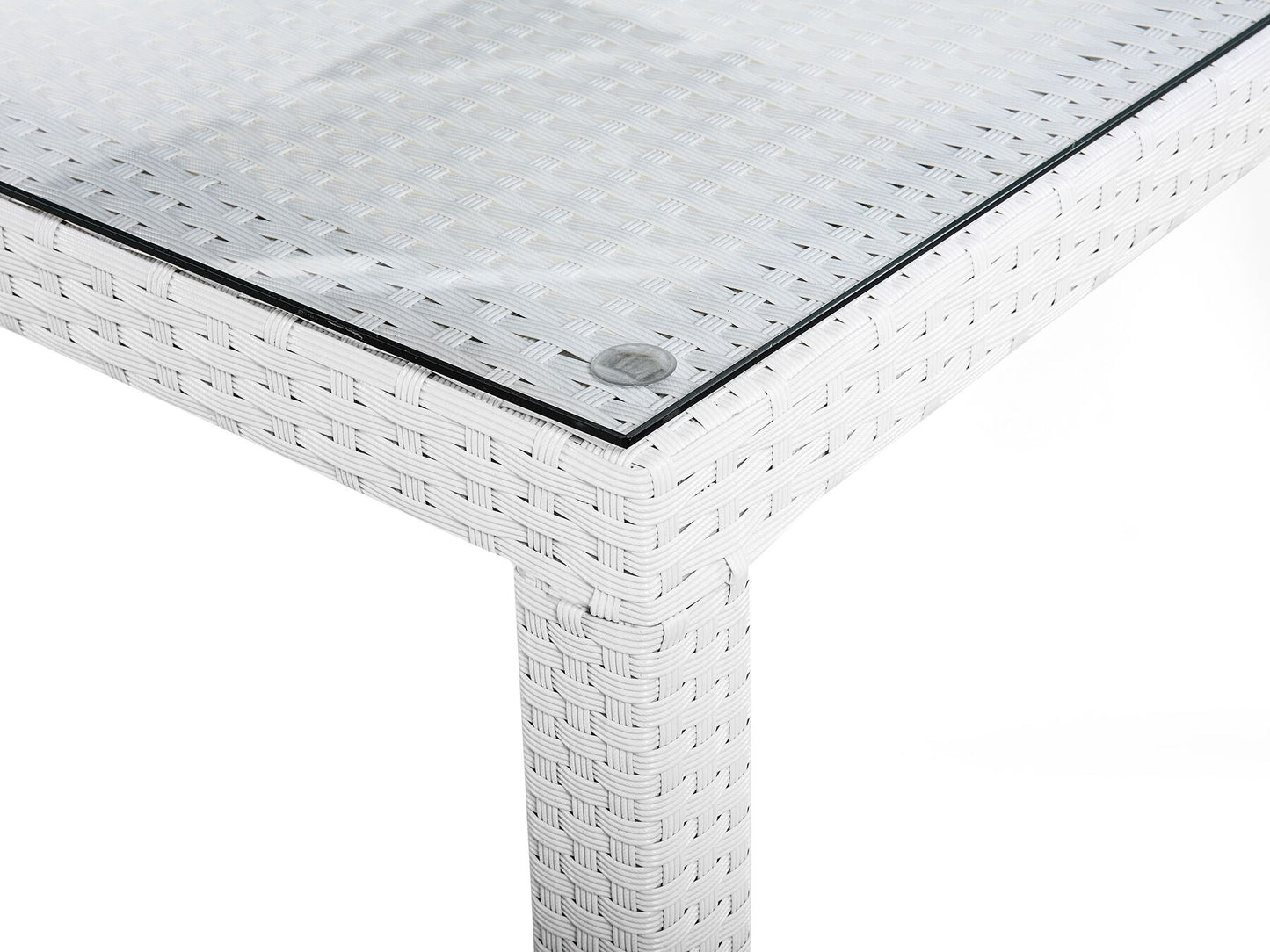 Garden Dining Table cm cm Glass White