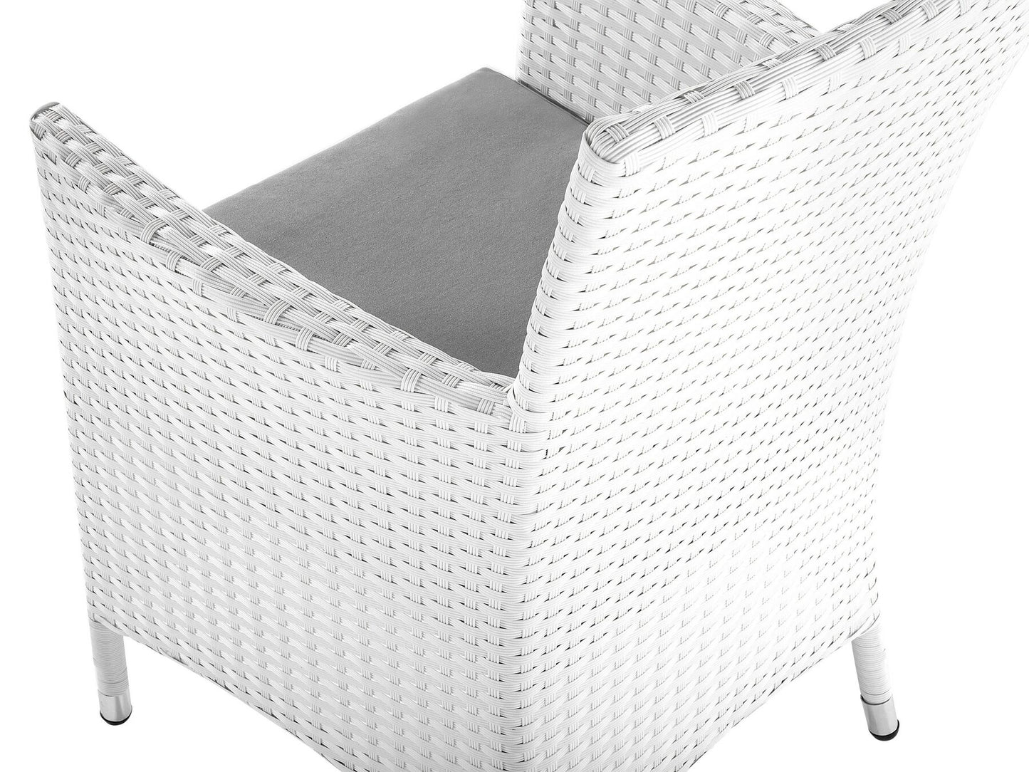 Garden Dining Set 8 Seater ITALY with Cushions PE Rattan White