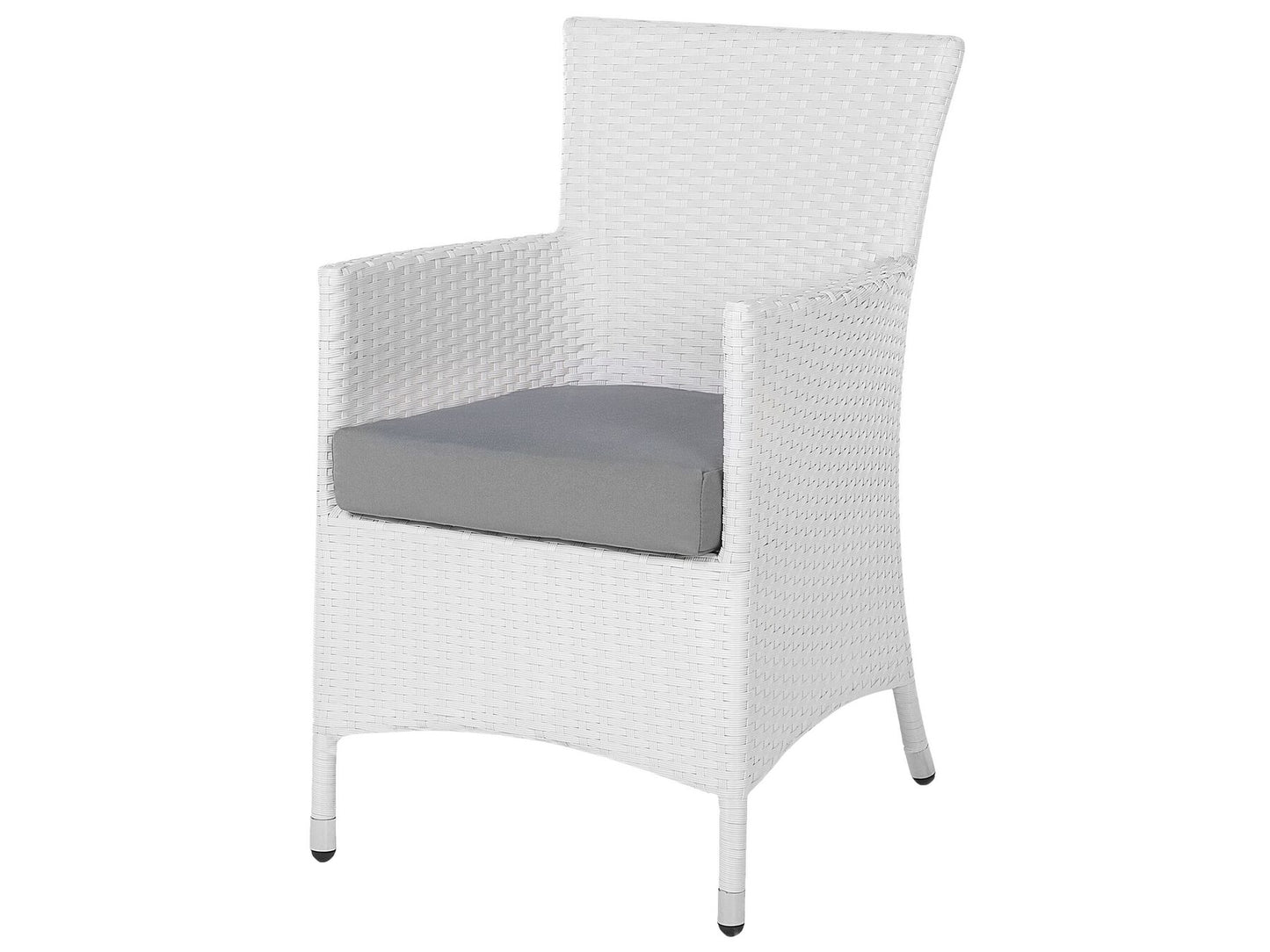 Garden Dining Set 8 Seater ITALY with Cushions PE Rattan White