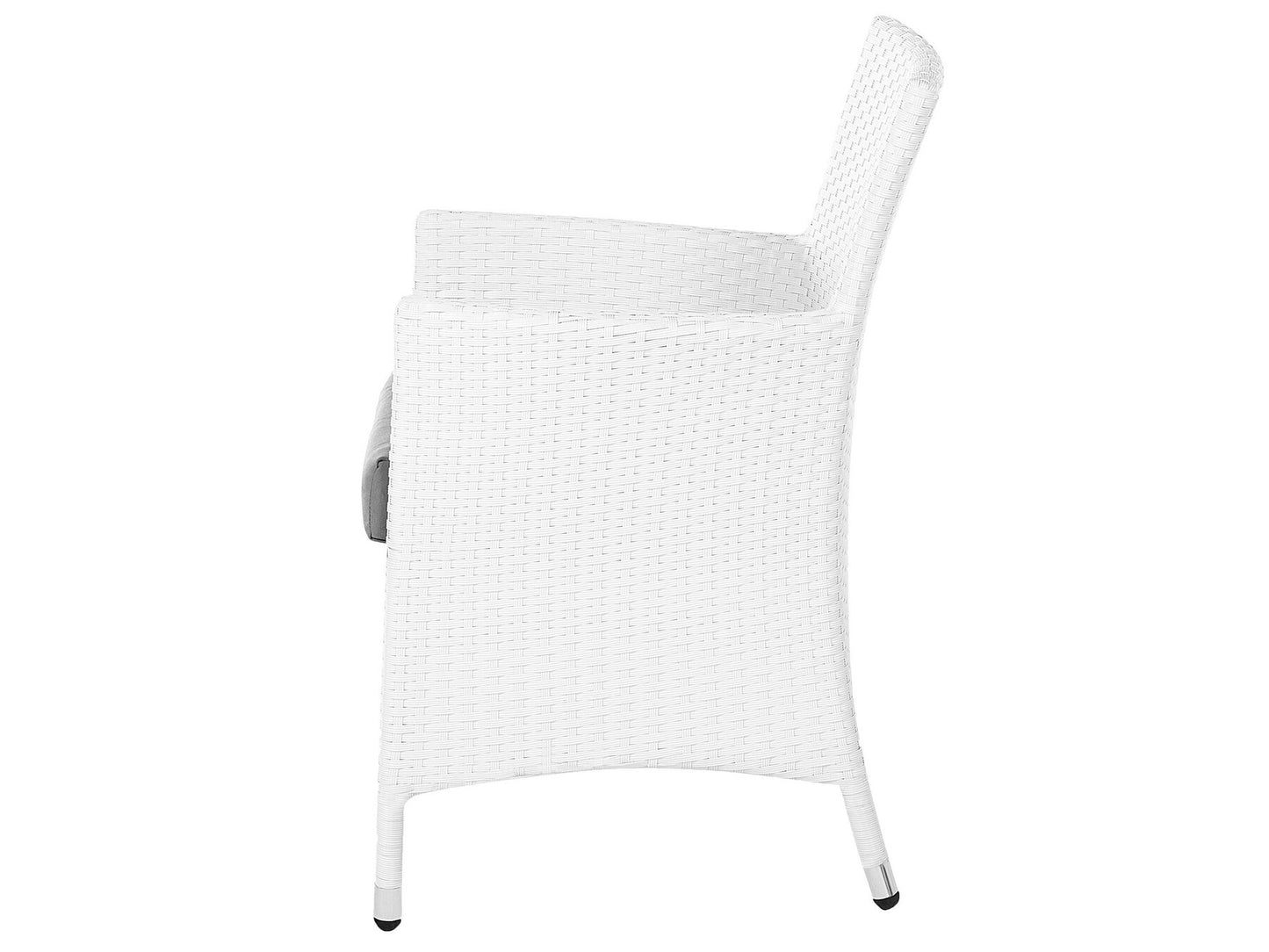 Garden Dining Set 8 Seater ITALY with Cushions PE Rattan White