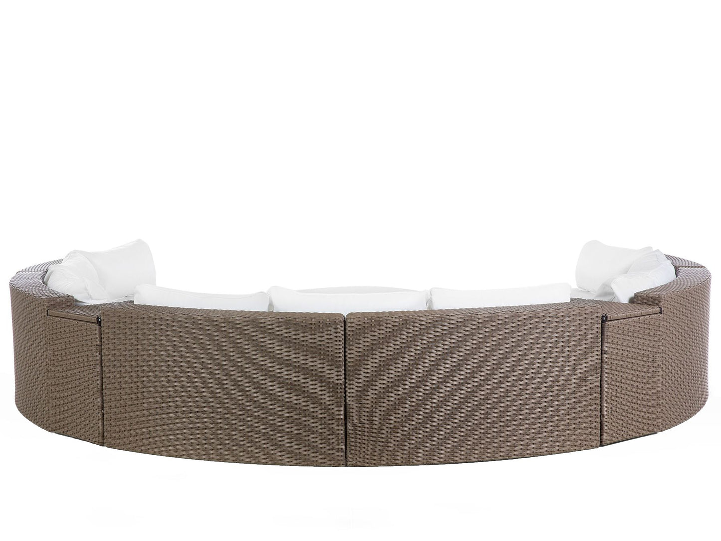 Garden Lounge Set with Table 9 Seater SEVERO PE Rattan Brown
