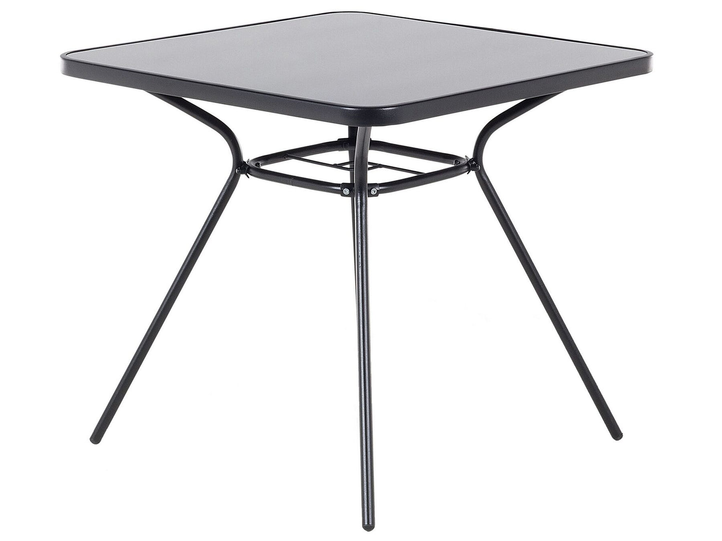 Garden Dining Set 4 Seater LIVO Metal Black