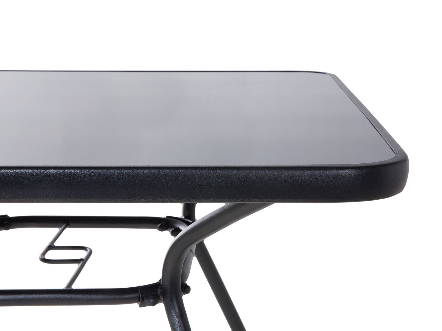 Garden Dining Set 4 Seater LIVO Metal Black