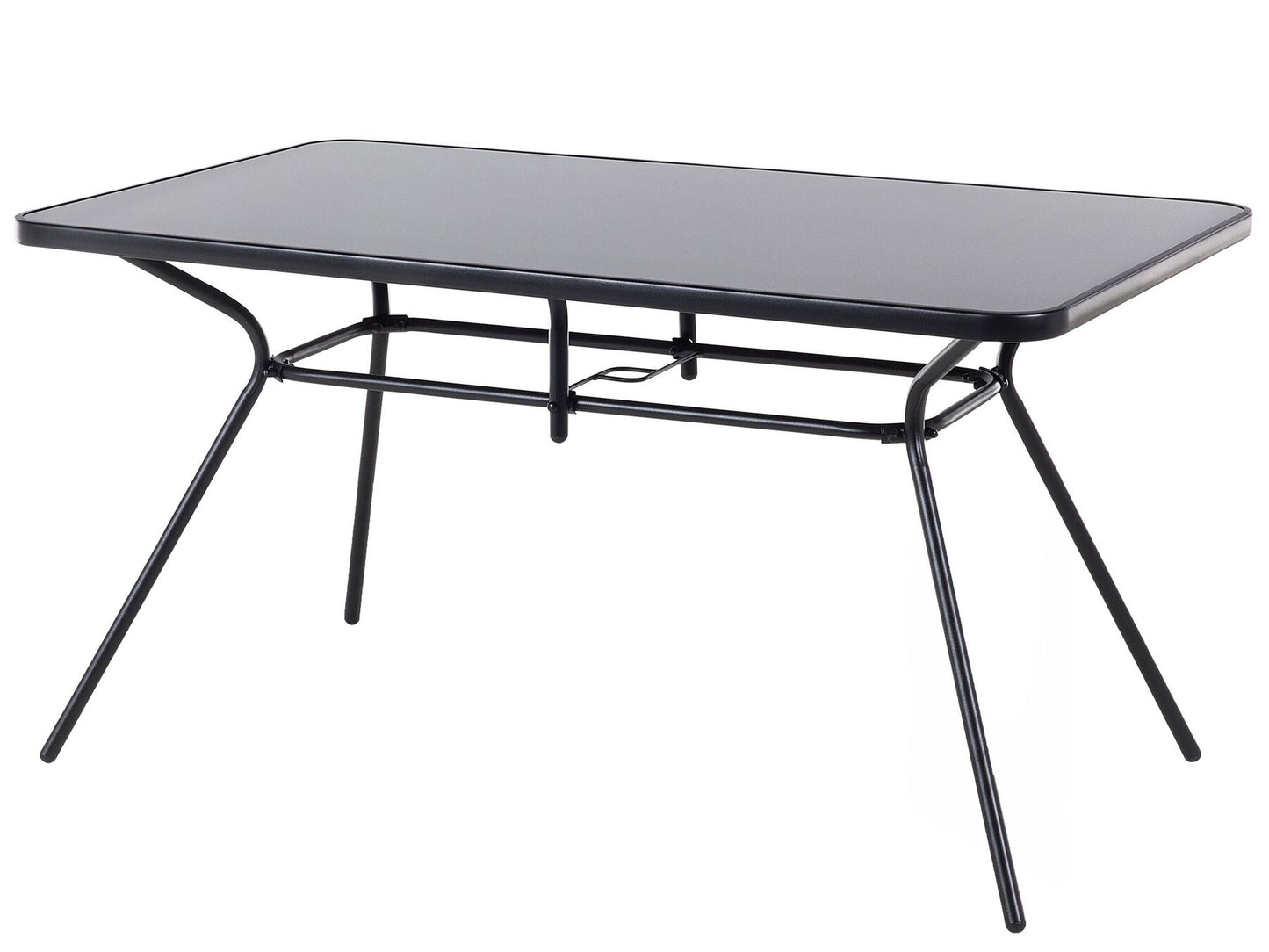 Garden Dining Set 6 Seater LIVO Metal Black