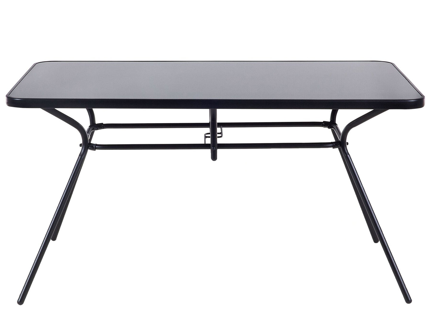 Garden Dining Set 6 Seater LIVO Metal Black