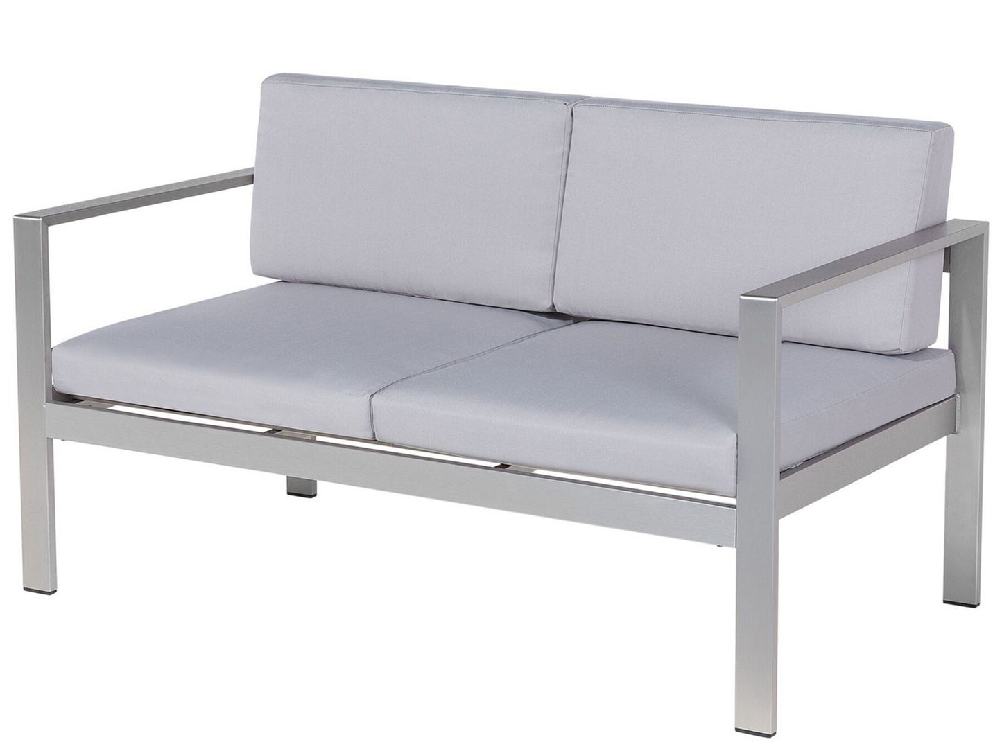 Garden Sofa 2 Seater SALERNO Metal Light Grey