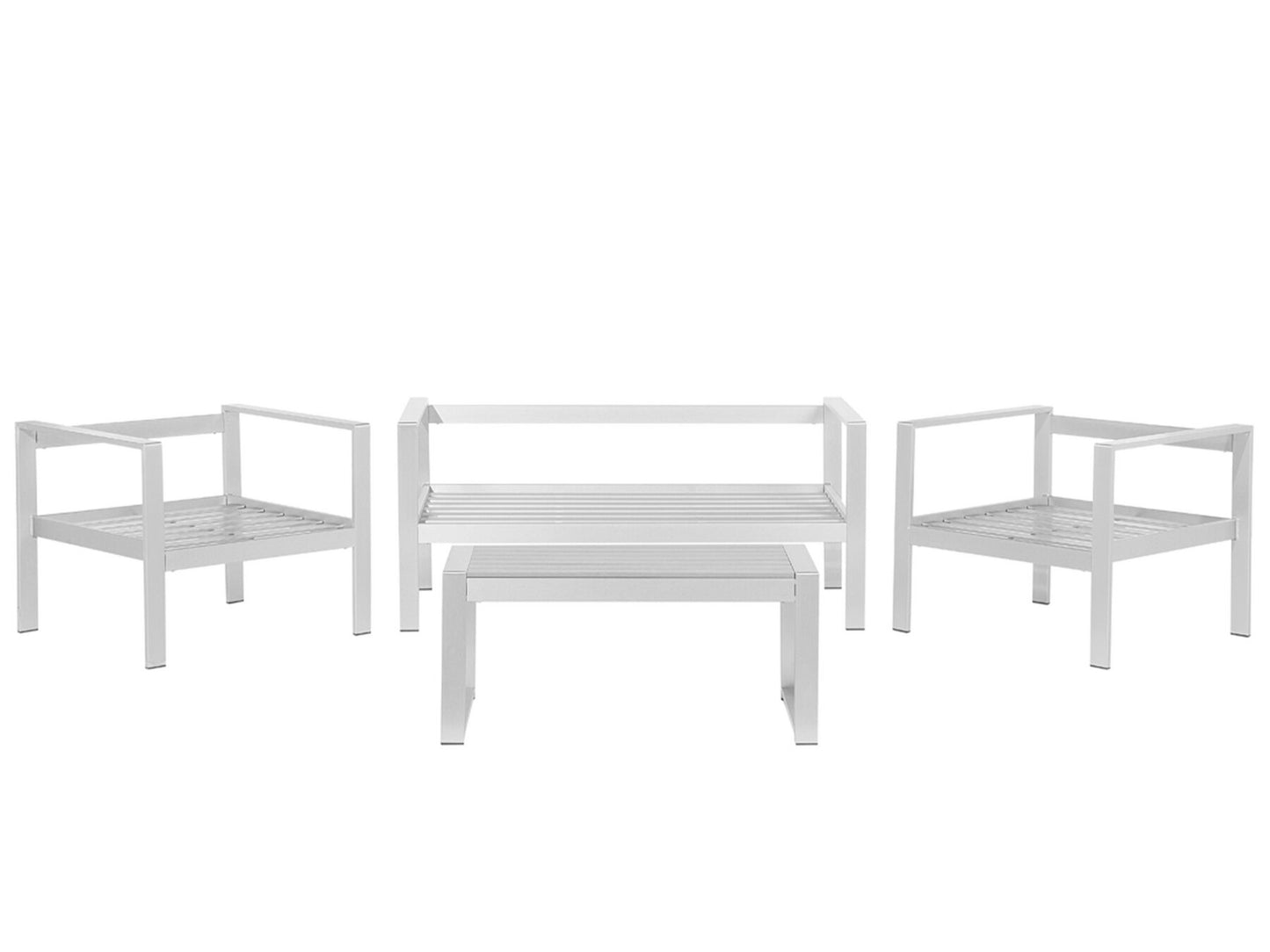 Garden Lounge Set with Table 4 Seater SALERNO Metal Dark Grey