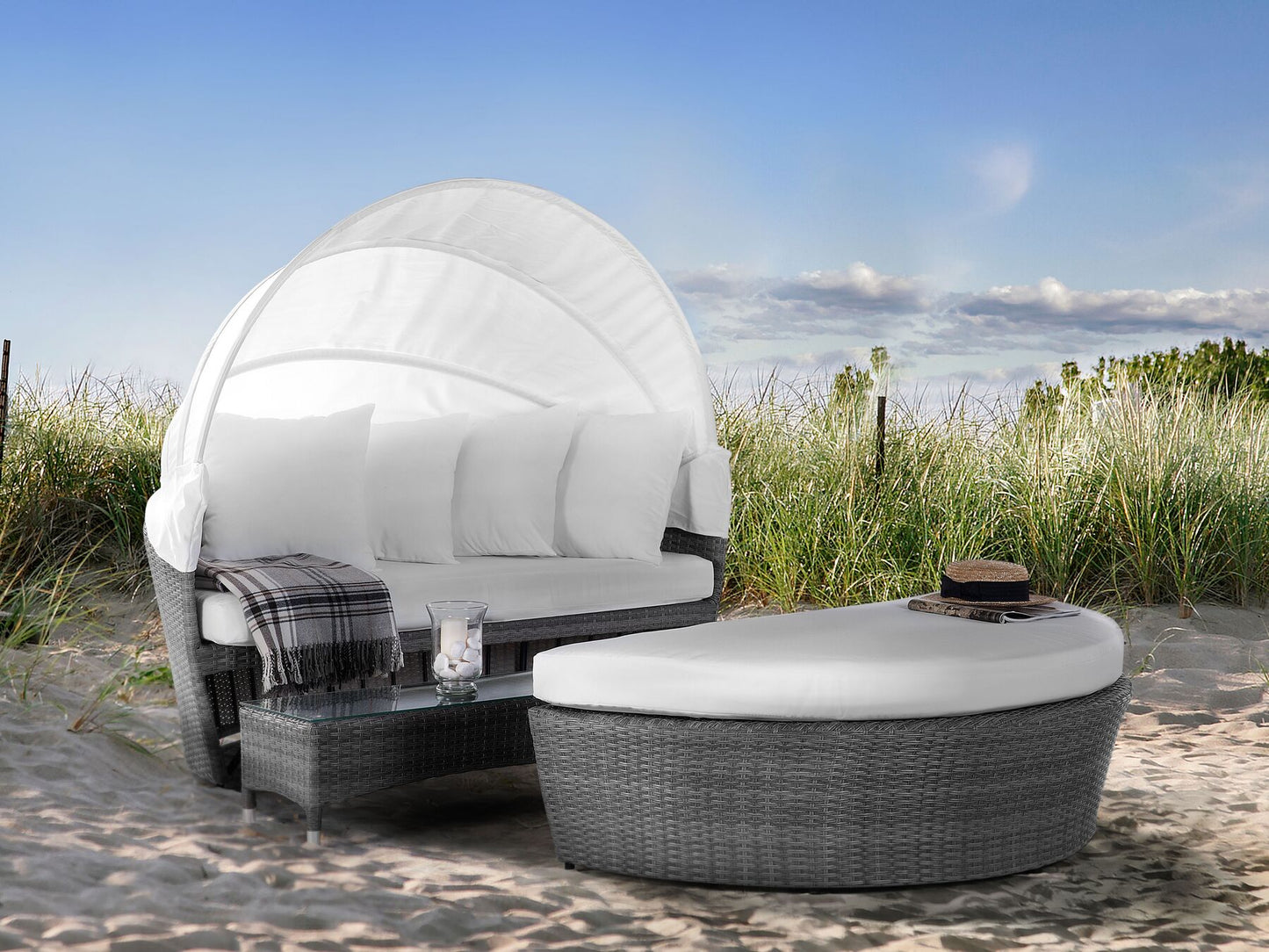 Garden Daybed Rattan Grey