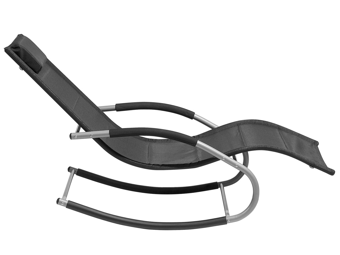 Steel Rocking Sun Lounger Black CARANO