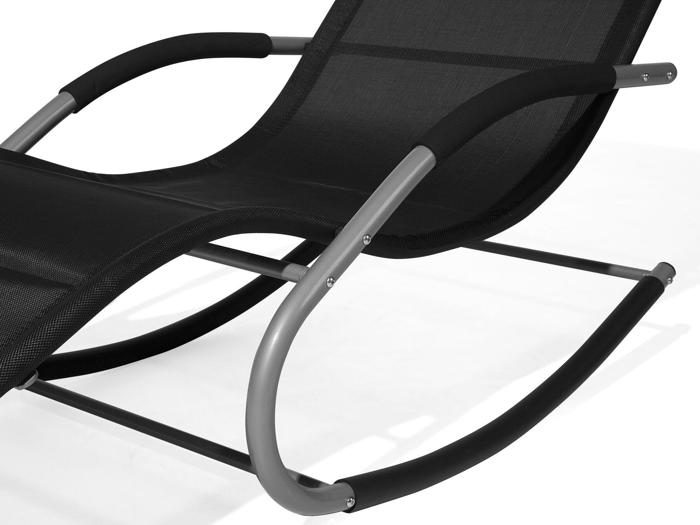 Steel Rocking Sun Lounger Black CARANO