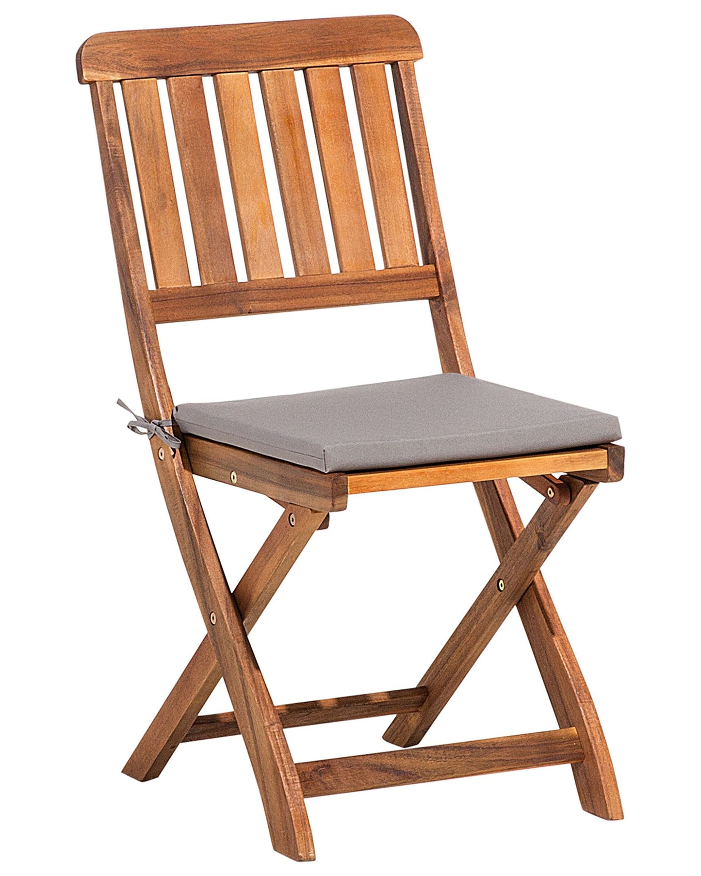 Set of 2 Garden Chairs with Cushions CENTO Acacia Wood Brown