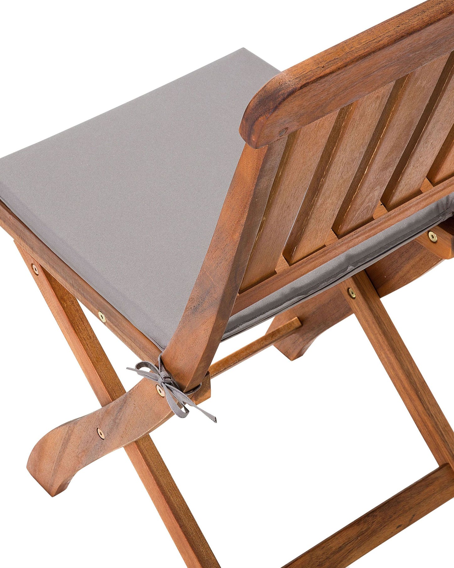 Set of 2 Garden Chairs with Cushions CENTO Acacia Wood Brown