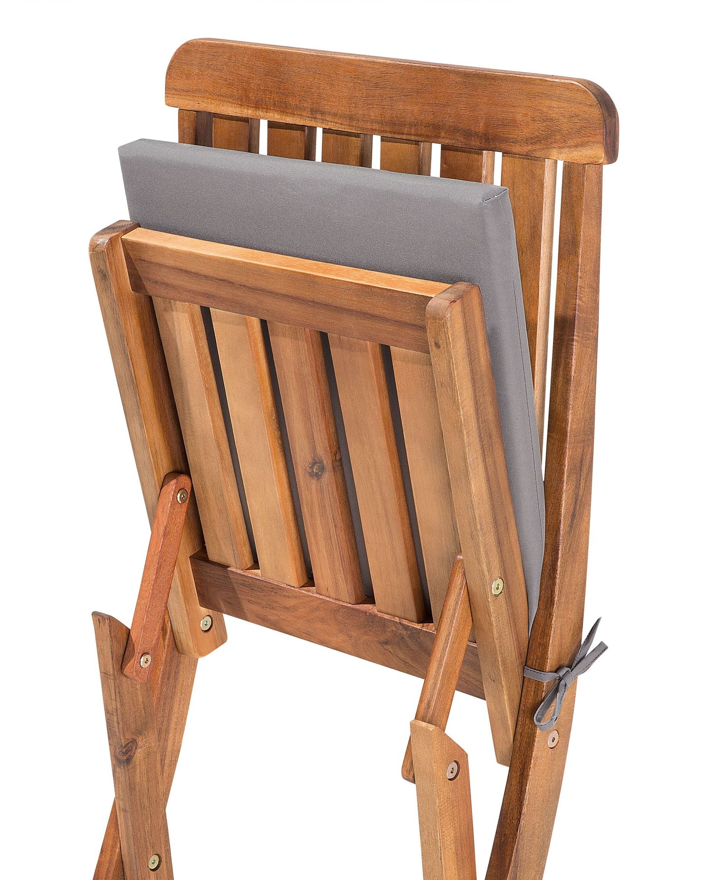 Set of 2 Garden Chairs with Cushions CENTO Acacia Wood Brown