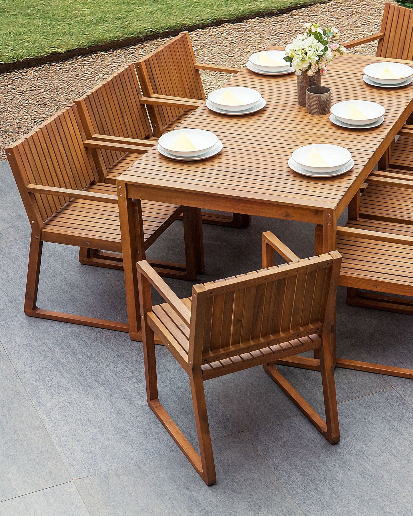 Garden Chair SASSARI Acacia Wood Brown