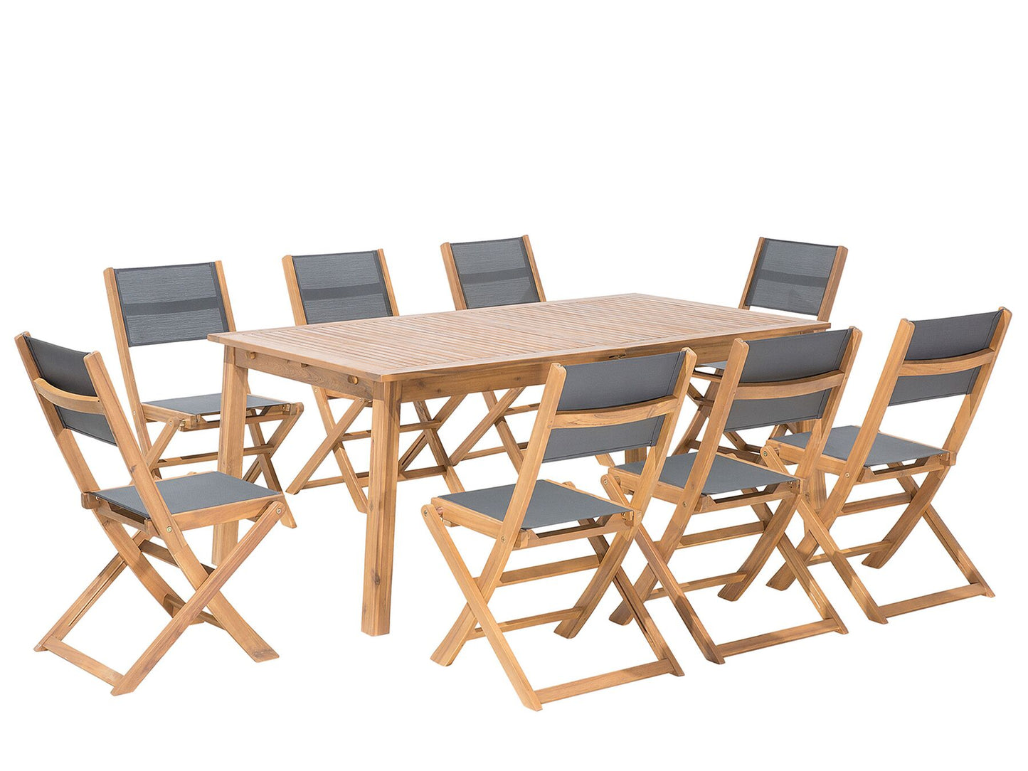 Garden Dining Set 8 Seater CESANA Acacia Wood Light Brown