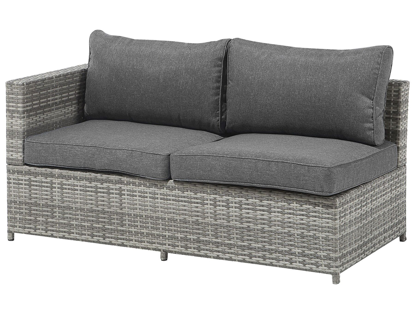 Garden Corner Sofa with Table 4 Seater AVOLA Left Hand PE Rattan Grey