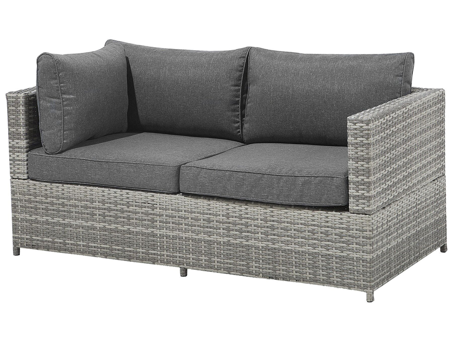 Garden Corner Sofa with Table 4 Seater AVOLA Left Hand PE Rattan Grey