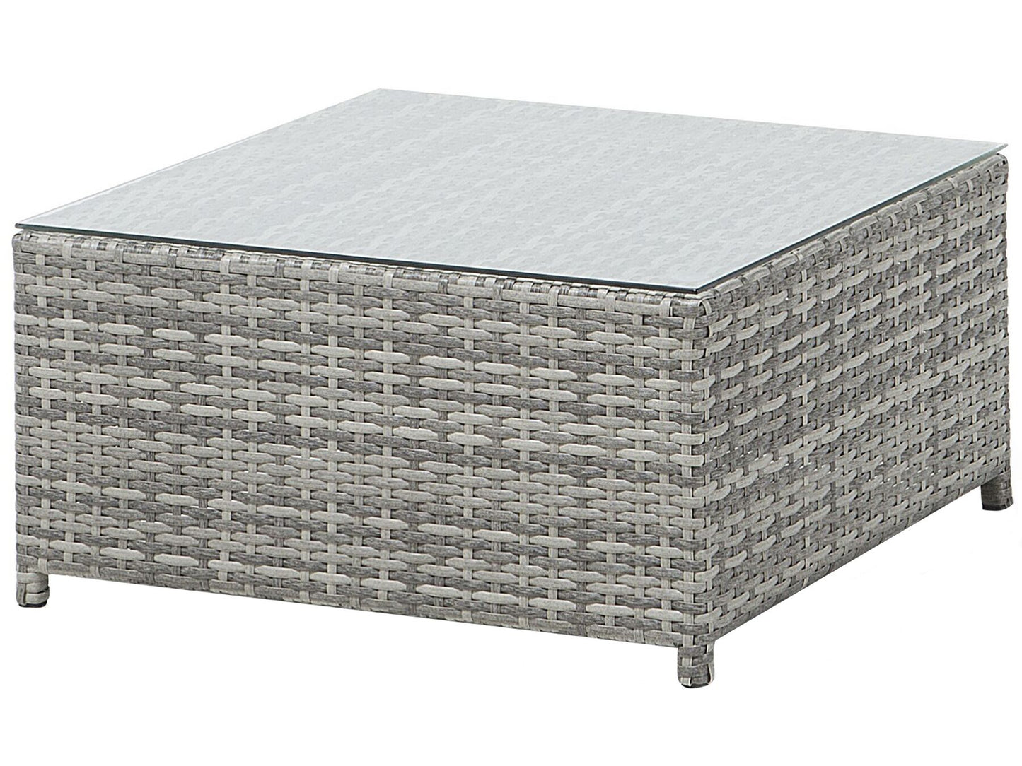 Garden Corner Sofa with Table 4 Seater AVOLA Left Hand PE Rattan Grey