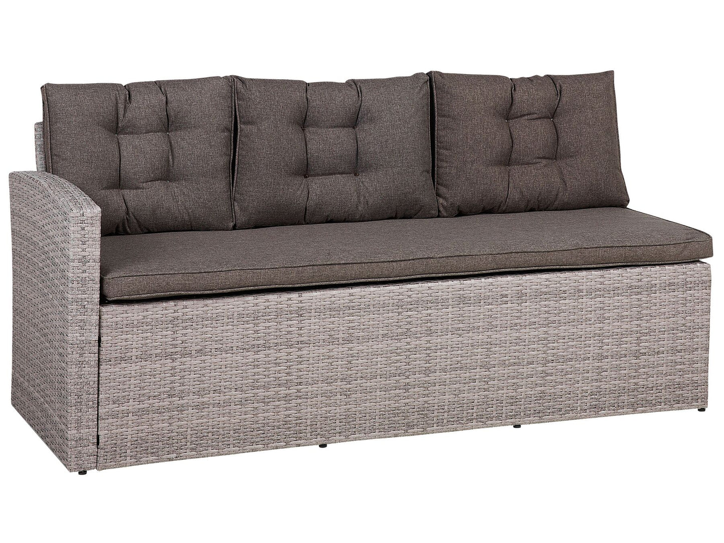 Garden Lounge Set with Table 8 Seater with Cushions Rattan Grey