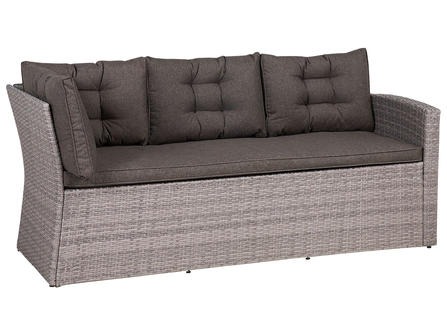 Garden Lounge Set with Table 8 Seater with Cushions Rattan Grey