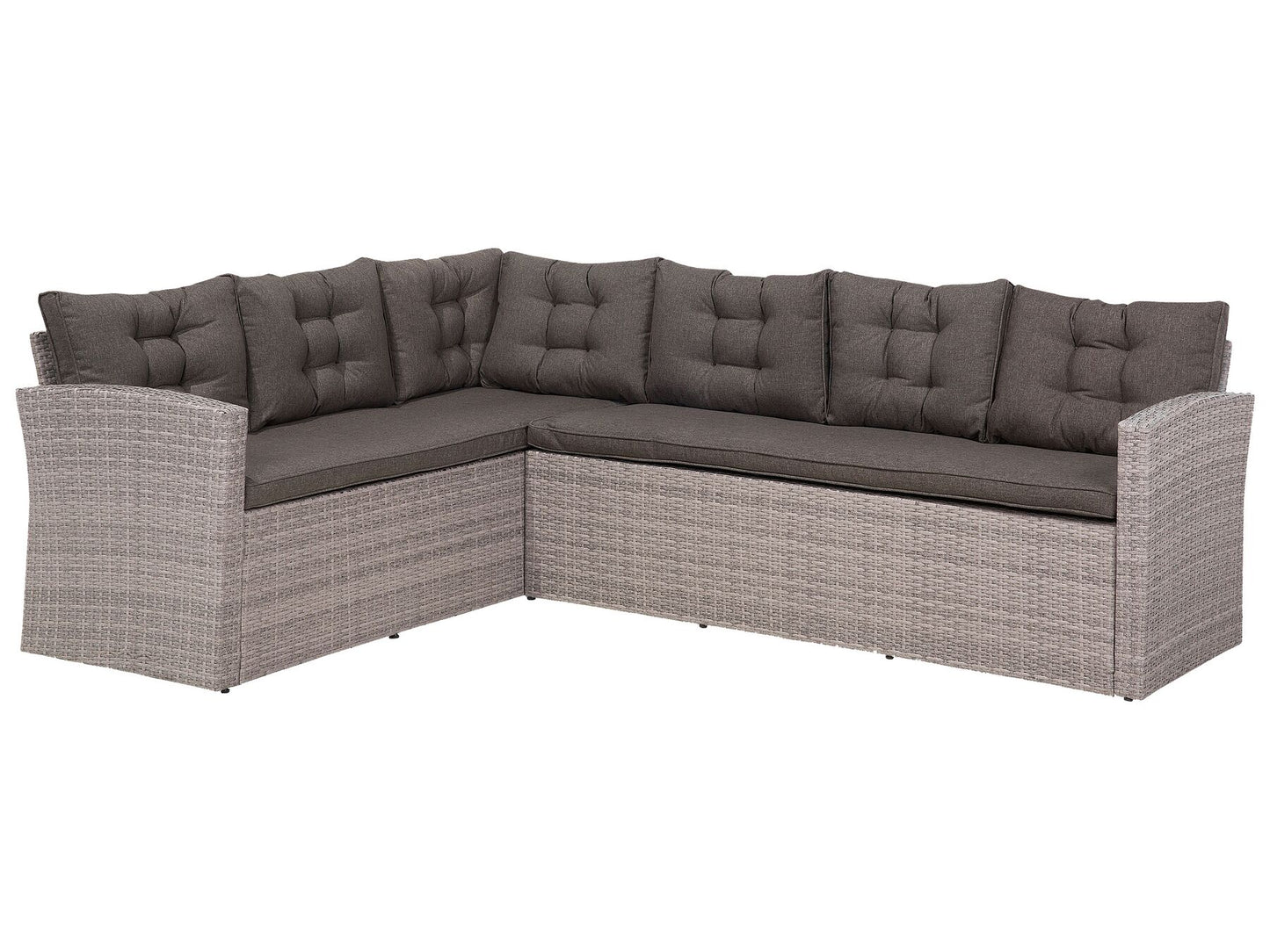 Garden Lounge Set with Table 8 Seater with Cushions Rattan Grey