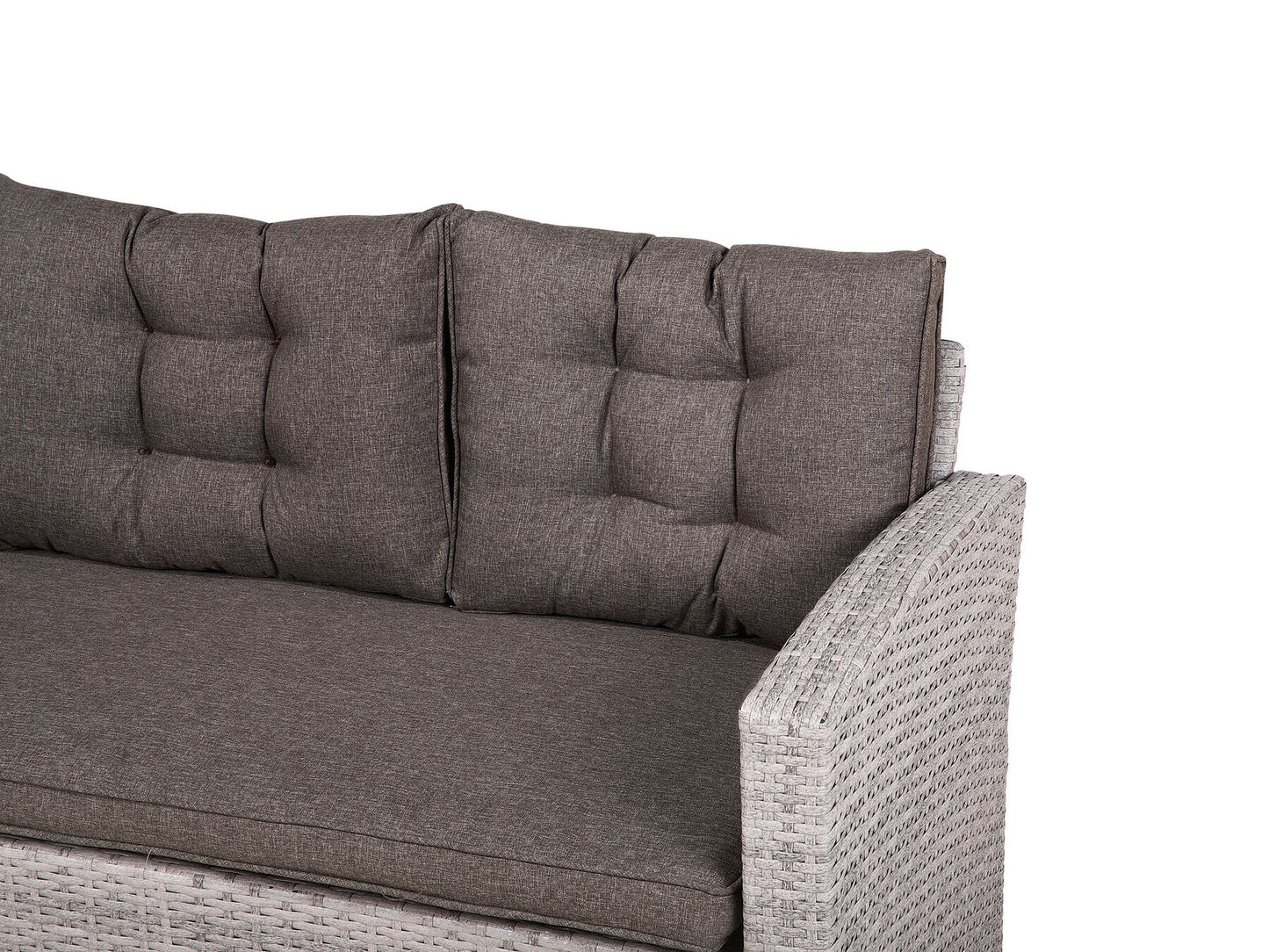 Garden Lounge Set with Table 8 Seater with Cushions Rattan Grey