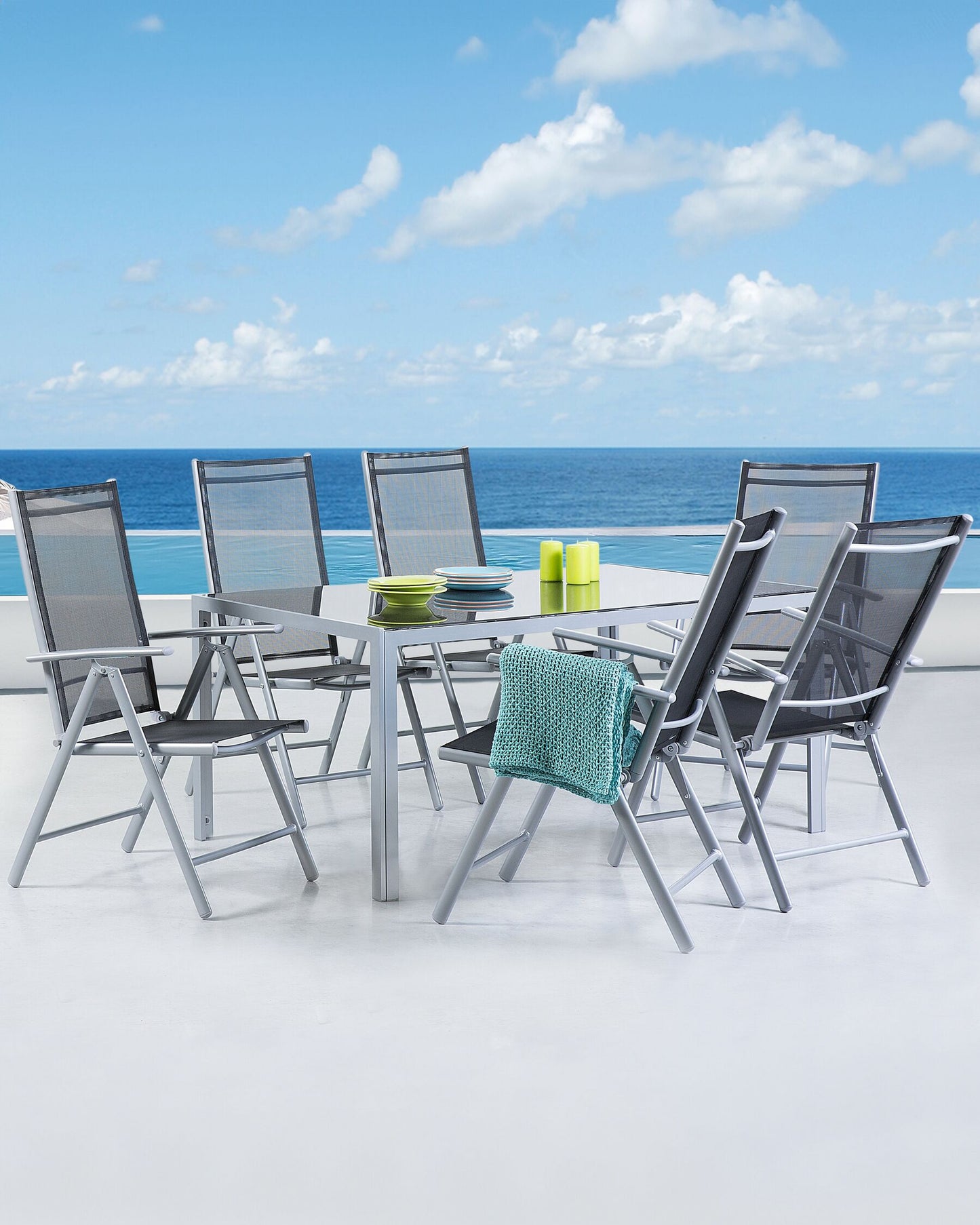 Set of 6 Garden Chairs CATANIA Metal Black