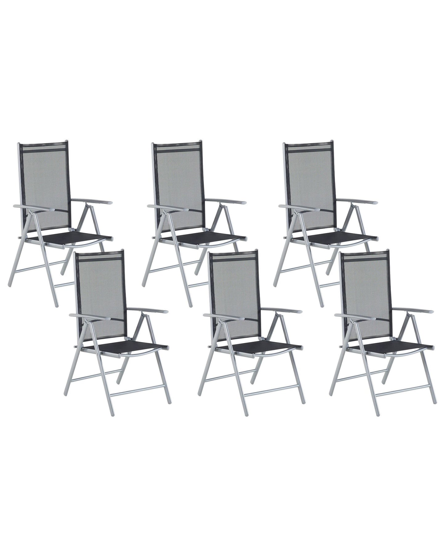 Set of 6 Garden Chairs CATANIA Metal Black
