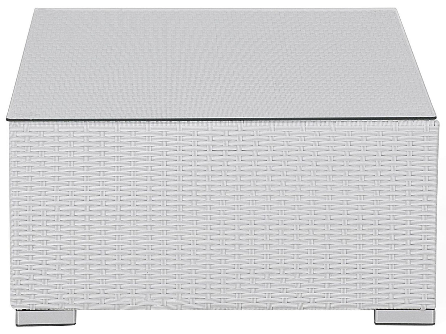 Garden Lounge Set with Table 8 Seater XXL Right Hand Modular PE Rattan White