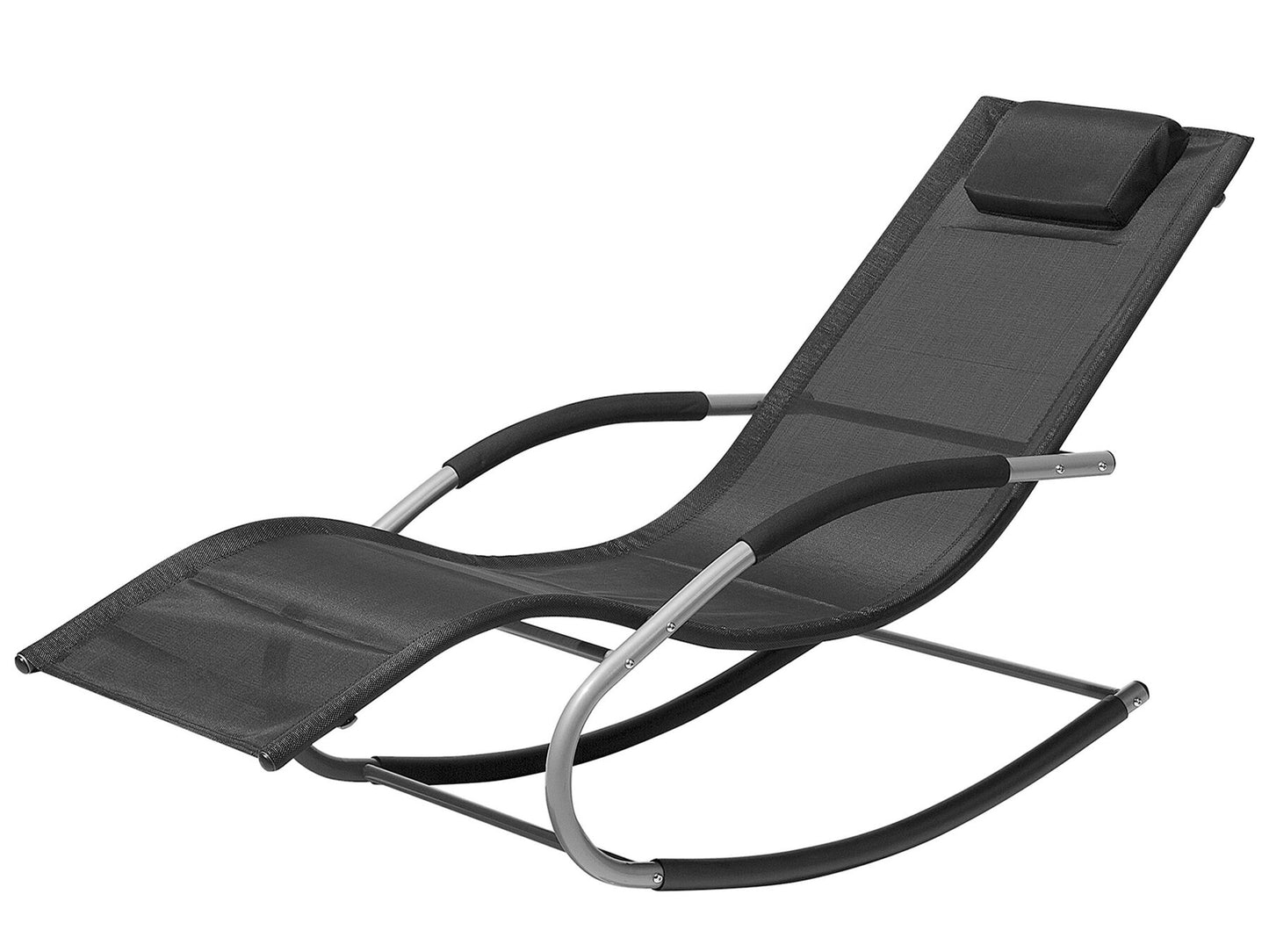 Steel Rocking Sun Lounger Black CARANO
