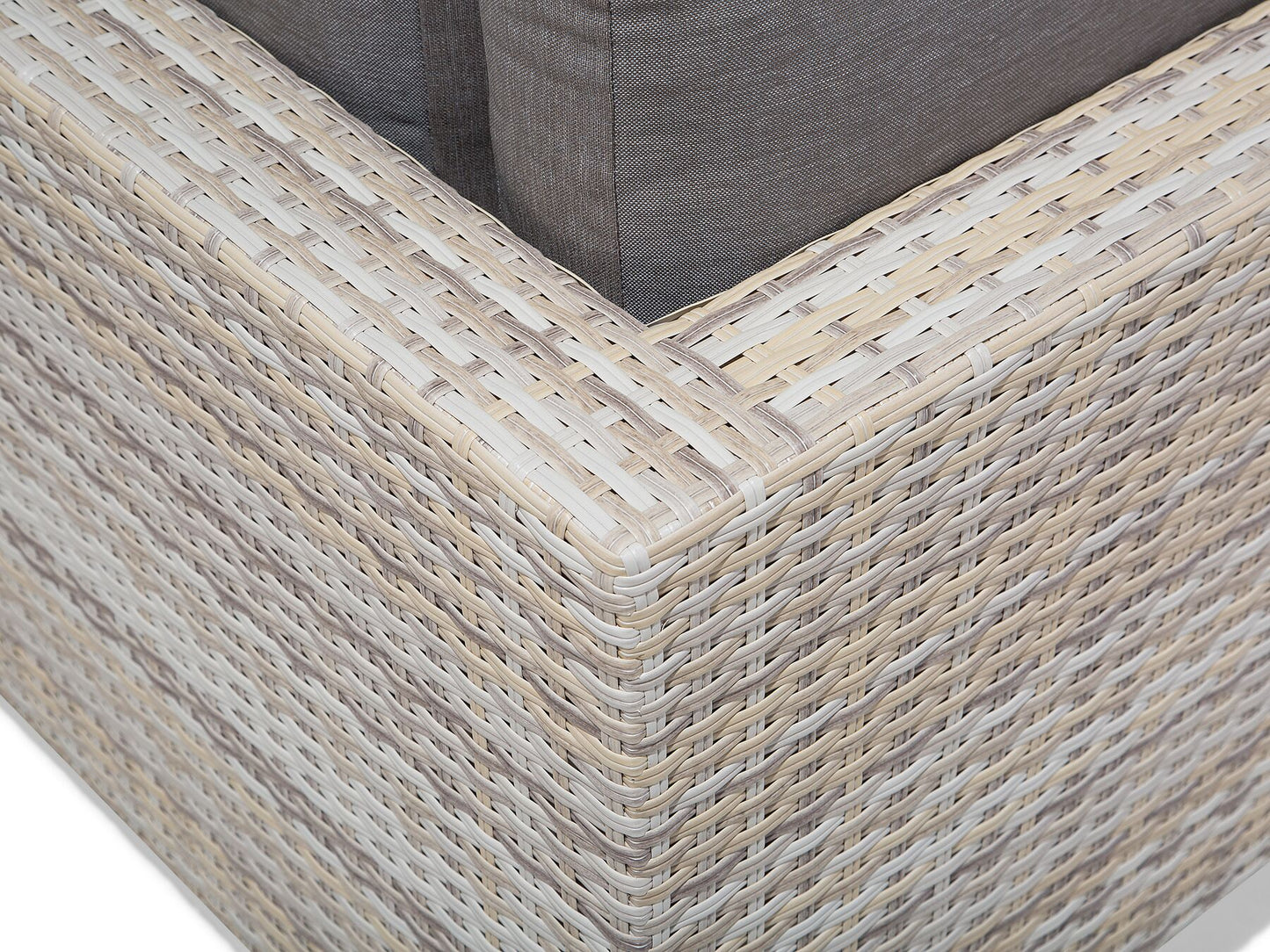 Garden Corner Sofa with Table 5 Seater Right Hand Rattan Grey