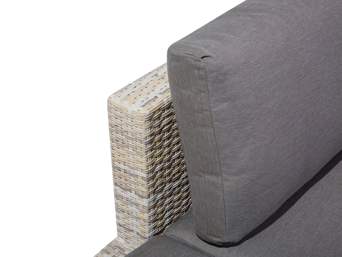 Garden Corner Sofa with Table 5 Seater Right Hand Rattan Grey