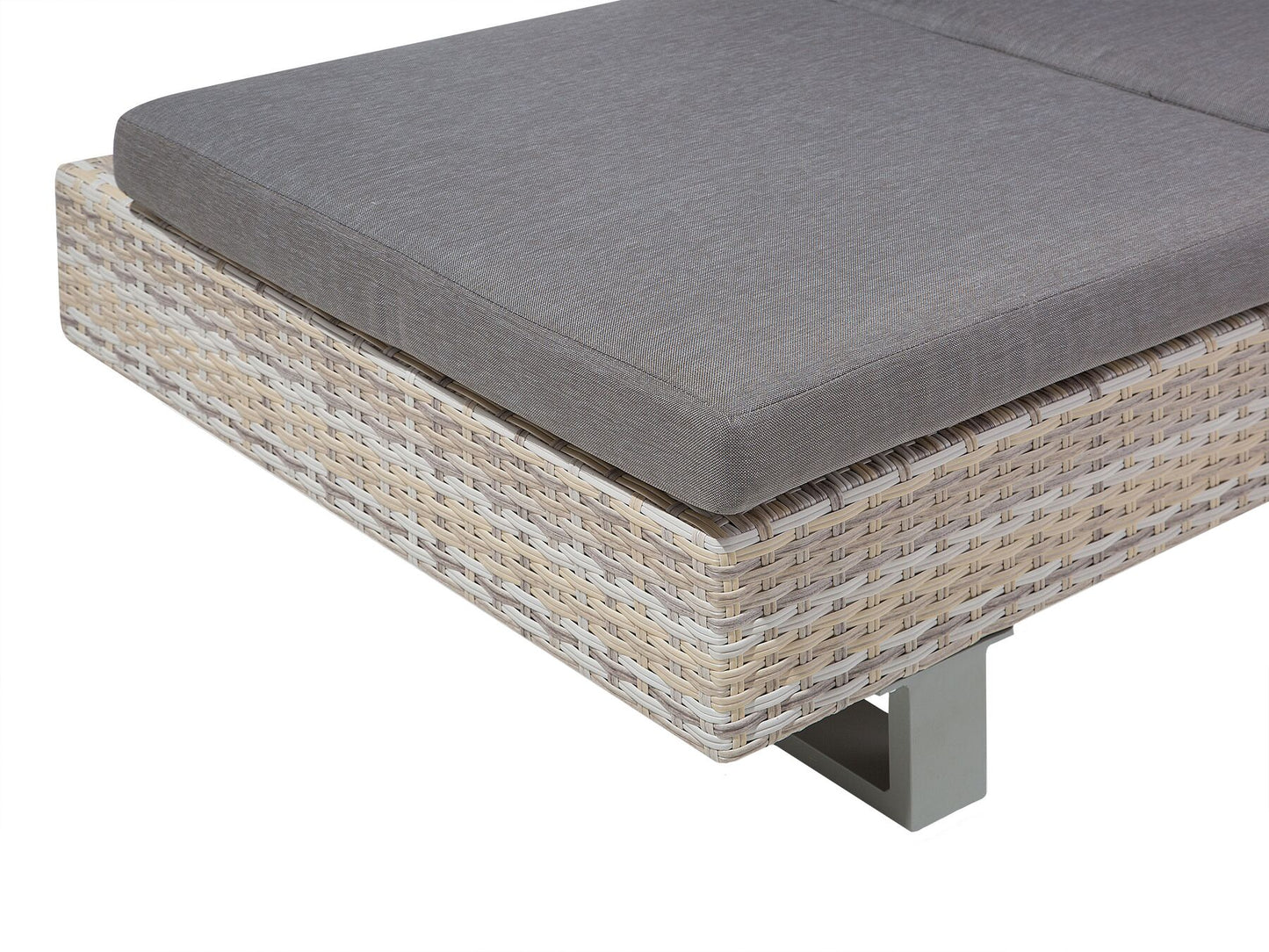 Garden Corner Sofa with Table 5 Seater Right Hand Rattan Grey