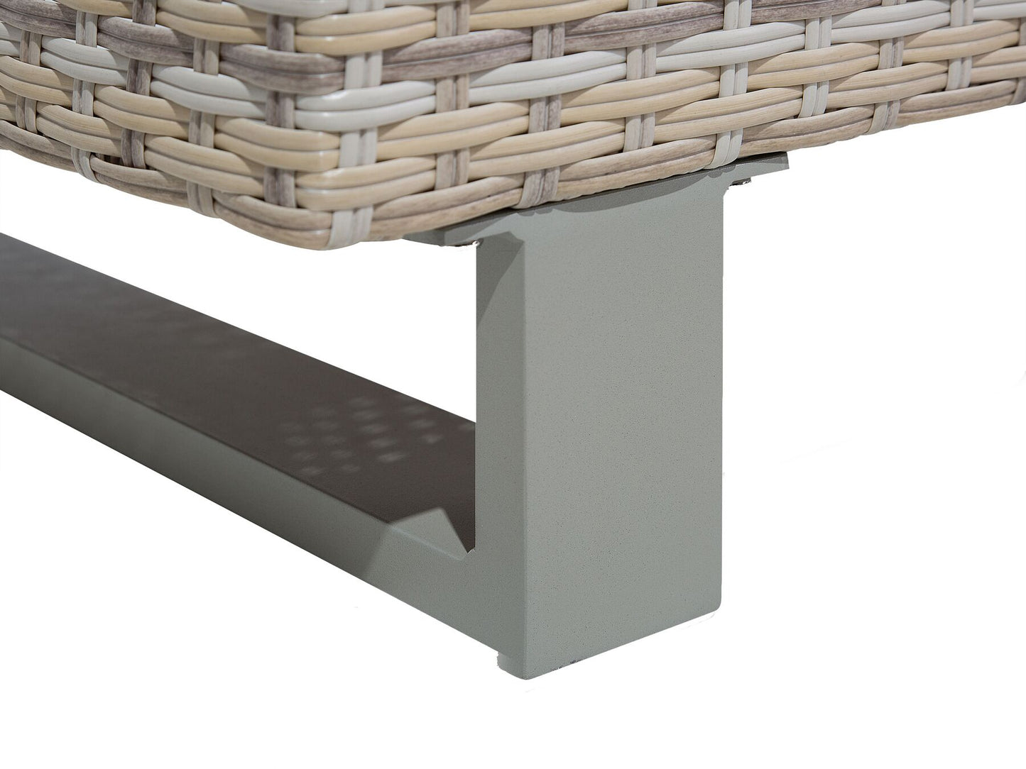 Garden Corner Sofa with Table 5 Seater Right Hand Rattan Grey